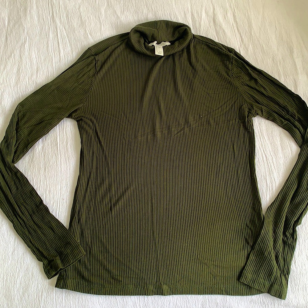 Olive green turtle neck